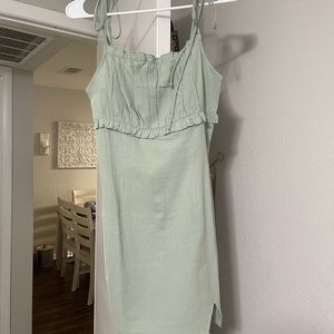 Shoulder tie mini dress